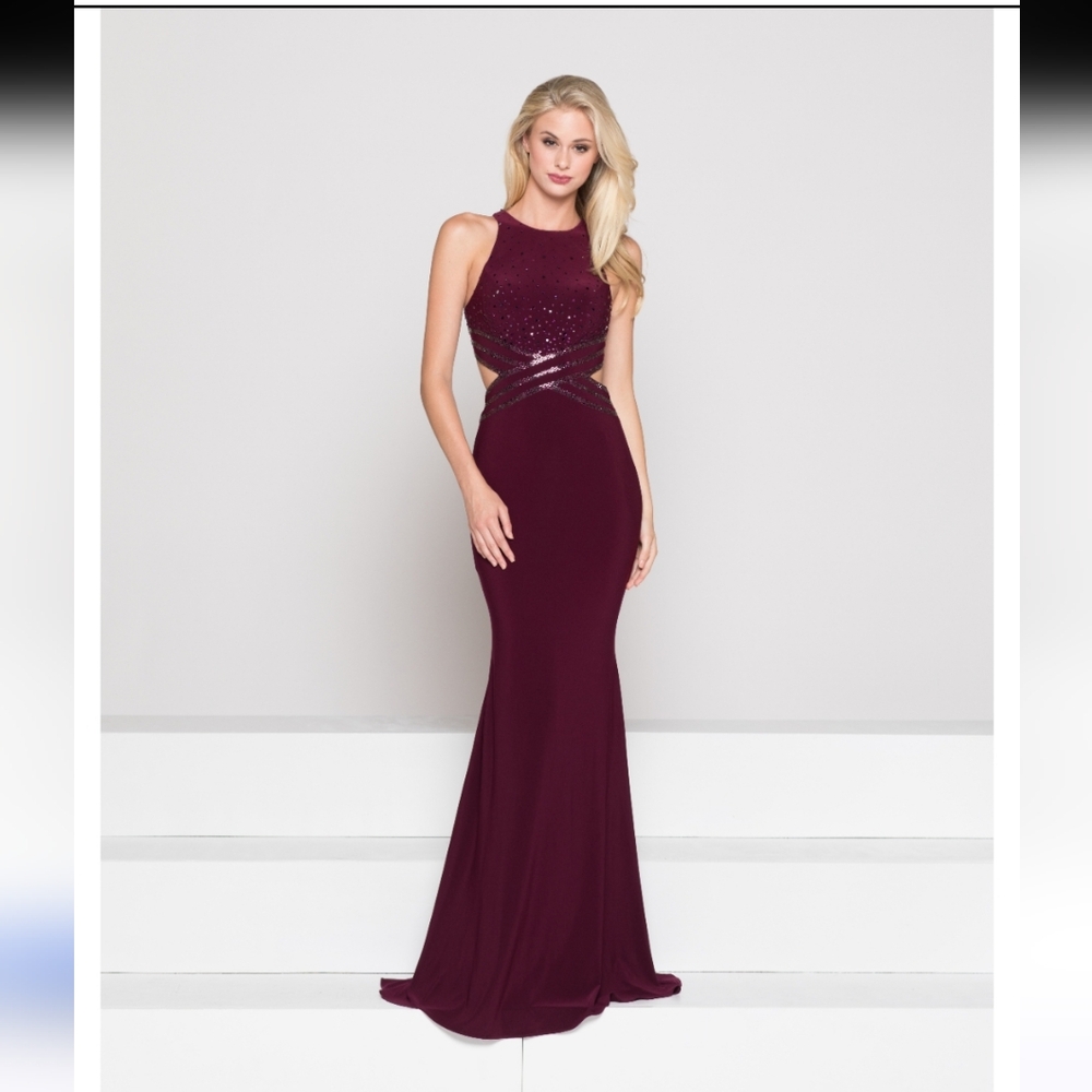 Glow by Color Dress G764 wine size 6